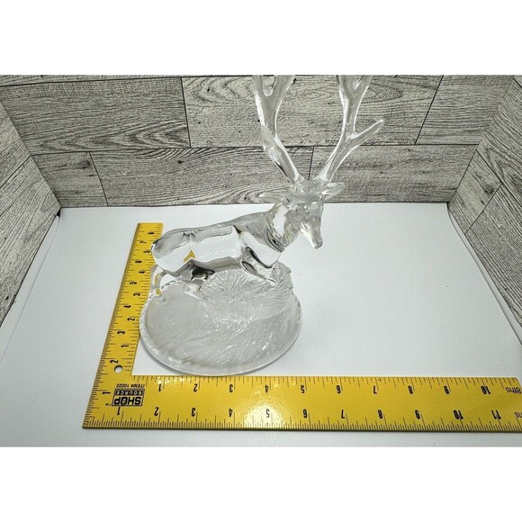 Vtg Crystal Deer Buck Stag Figurine Cristal d'Arques 90's Hunter Cottage - Picture 8 of 14